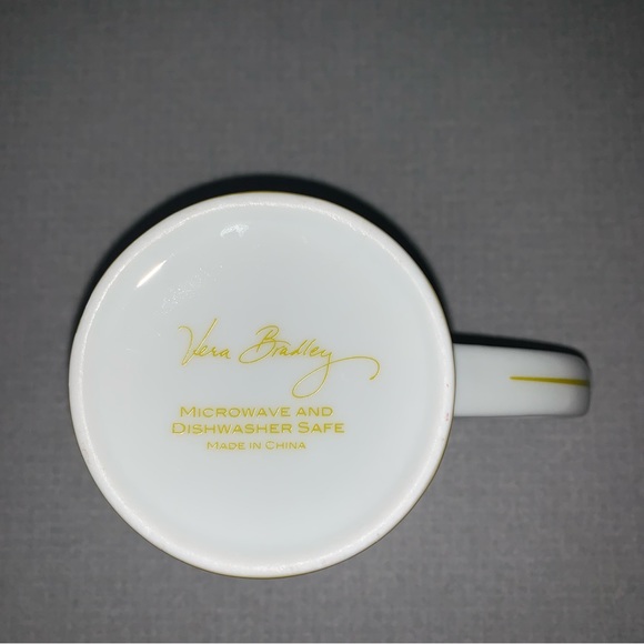 VERA BRADLEY Retired 2013 COCOA MOSS Brown Porcelain Mug Microwave DW Safe NIB - Picture 6 of 10